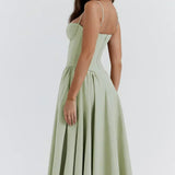 Sigrid | Midi Length Sleeveless Bustier Dress