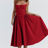 Sigrid | Midi Length Sleeveless Bustier Dress