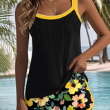 Laluna® | Elegante Conjunto de Tankini em Duas Peças