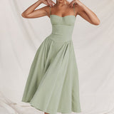 Sigrid | Midi Length Sleeveless Bustier Dress