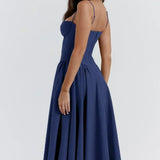 Sigrid | Midi Length Sleeveless Bustier Dress