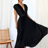 Selina | Vestido Sem Mangas com Pregas e Zíper
