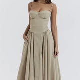 Sigrid | Midi Length Sleeveless Bustier Dress
