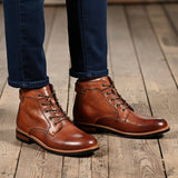 Caio - Retro Ankle Boots with Round Toe