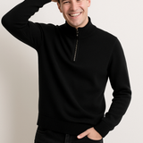 Sweter dzianinowy z pół zamkiem