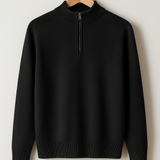 Sweter dzianinowy z pół zamkiem