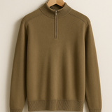 Sweter dzianinowy z pół zamkiem