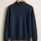 Sweter dzianinowy z pół zamkiem