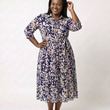 Claire | Vestido Midi de Manga Longa com Cinto