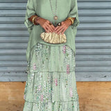 Nora Cape Dress - Light Green