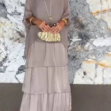 Nora Cape Dress - Gray