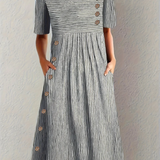 Marina - Elegante Vestido Midi a Rayas