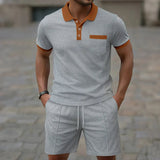 Waffle Fabric Polo Set