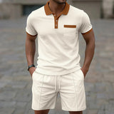Waffle Fabric Polo Set