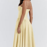 Sigrid | Midi Length Sleeveless Bustier Dress