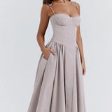 Sigrid | Midi Length Sleeveless Bustier Dress