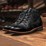 Caio - Retro Ankle Boots with Round Toe