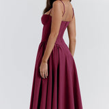 Sigrid | Midi Length Sleeveless Bustier Dress