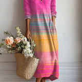Vestido Casual Confortável Marítimo