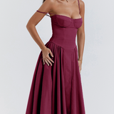 Sigrid | Midi Length Sleeveless Bustier Dress