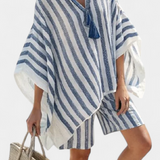 Salomé - Conjunto Listrado de Blusa e Calças