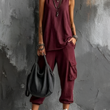 Amélie | Conjunto Casual Flexível com Bolsos