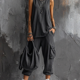 Amélie | Conjunto Casual Flexível com Bolsos