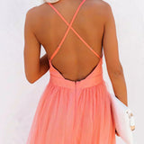 Ginevra | Maxi Dress in Coral Shine